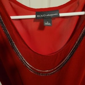 Ladies sleeveless red blouse